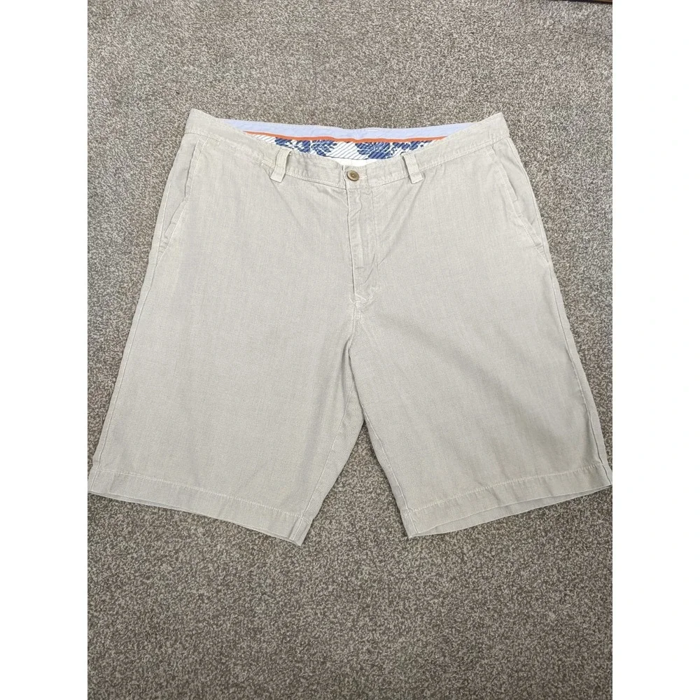 Tommy Bahama Silk Cotton Linen Blend Shorts Mens 38 Beige
